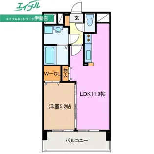 アンジュール小木II【1階】の間取り
