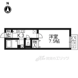 ヴィラ祝園【1階】の間取り