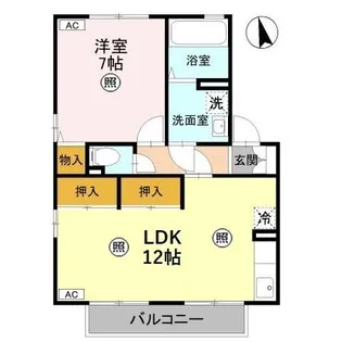 ラッキーハイツ C【1階】の間取り