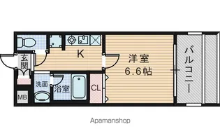 ミッドコート東三国【5階】の間取り