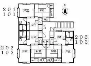 ドゥエル医大前【2階】の間取り