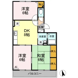 セゾン高取北弐番館【2階】の間取り