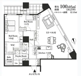 勝どきザ・タワー【18階】の間取り