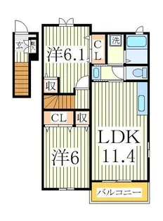 メゾンクレールIII【2階】の間取り