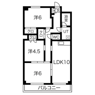 ハイツ・ソレアード【4階】の間取り