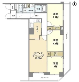 アプリーレ日吉本町【6階】の間取り