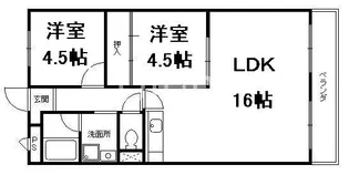 メゾン山幸【9階】の間取り