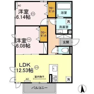 ガーデンリーフ花ヶ島【3階】の間取り