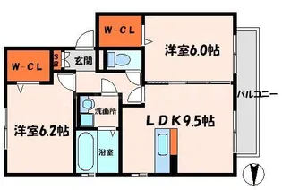 アムール【1階】の間取り