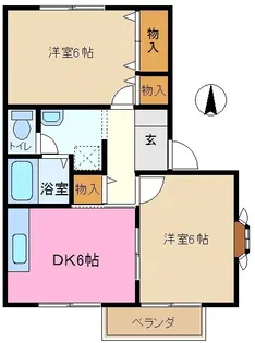 メゾンくりの木 B棟【2階】の間取り