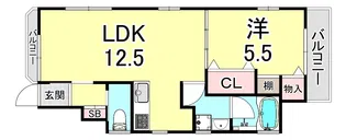 リビエール松本【1階】の間取り