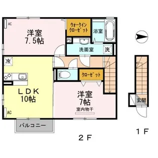 山形県山形市白山3【アパート】の間取り
