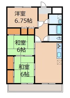 桃の里マンション【1階】の間取り