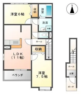 アンプティシャン【2階】の間取り