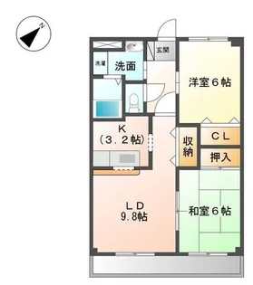 愛知県長久手市仲田【マンション】の間取り