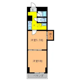 レジデンスカープ小山【8階】の間取り