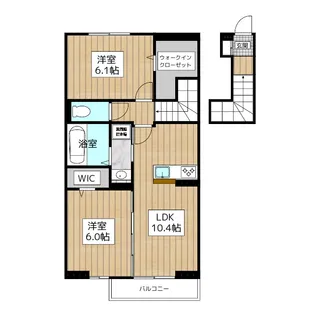 東京都武蔵村山市残堀5【アパート】の間取り
