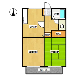 サンビレッジ竜之口 D【2階】の間取り