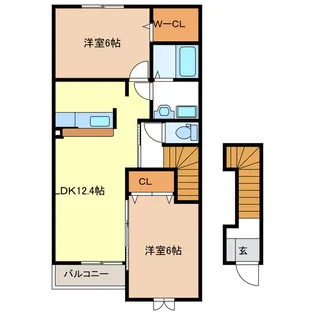 岐阜県岐阜市中鶉2【アパート】の間取り