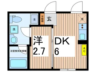 1DKの間取り画像