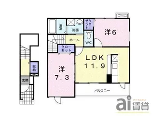 東京都府中市浅間町4【アパート】の間取り
