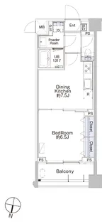 1DKの間取り画像