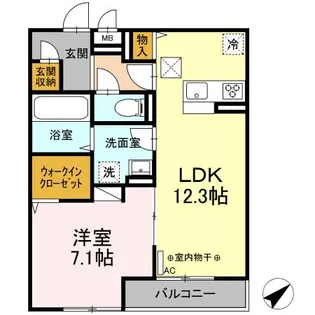 Crest西鎌倉【1階】の間取り