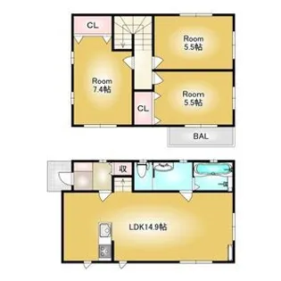 栃木県宇都宮市石井町【一戸建】の間取り