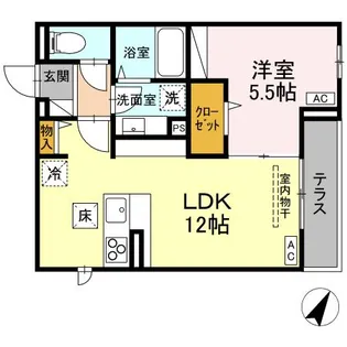東京都清瀬市野塩5【アパート】の間取り
