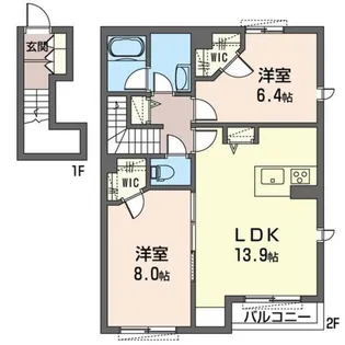 シャーメゾン小澤【2階】の間取り