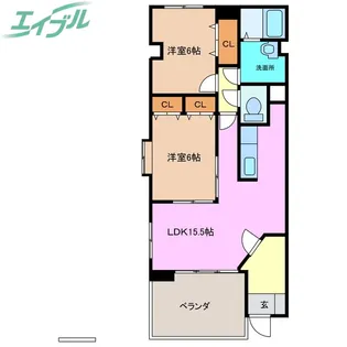 エスポワールII【1階】の間取り