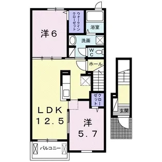 2LDKの間取り画像