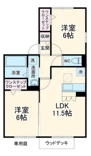 サニーハウス B棟【1階】の間取り