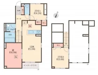 アイビスコート2【1階】の間取り