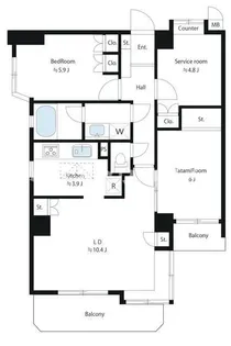 田端パインマンション高台通り【1階】の間取り