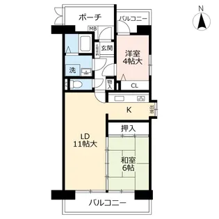 URアーベイン大濠【5階】の間取り