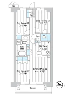 アビティグランデ砧C棟【2階】の間取り