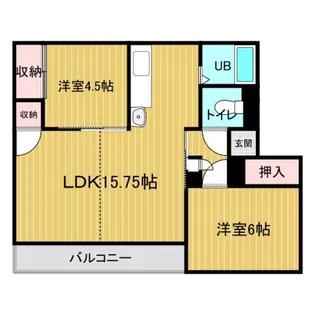 ヴィラナリー釧路III 1号棟【2階】の間取り