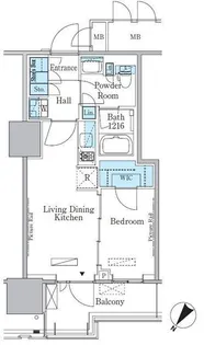 HARUMIFLAG PORT VILLAGE A棟【13階】の間取り