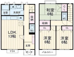神奈川県横浜市青葉区新石川4【一戸建】の間取り