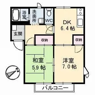 フレグランスまほろば A棟【1階】の間取り