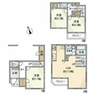 東京都新宿区中落合3【一戸建】の間取り