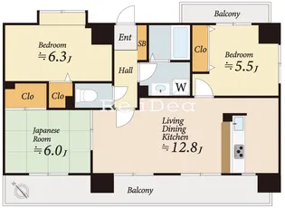 ラフィネ立川【9階】の間取り