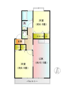 KGハイツ IX【1階】の間取り