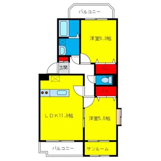 グランシェール【1階】の間取り