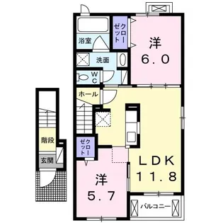 神奈川県厚木市関口【アパート】の間取り