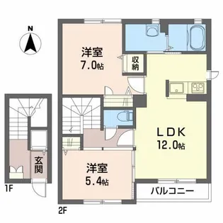 メゾンシュクル【2階】の間取り