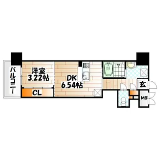 ウイングス到津【14階】の間取り