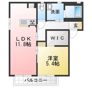 フォンテーヌ東A【2階】の間取り