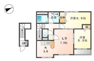 ファインビューヒルズII【2階】の間取り